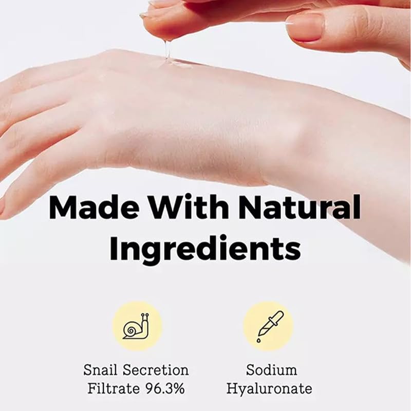 100ml Snail Mucin 96% Power Face Serum, Hydrating Serum for Face with Snail Secretion Filtrate for Dull And Damaged Skin, Power Repairing Essence for Skin Care (3.38 fl oz)